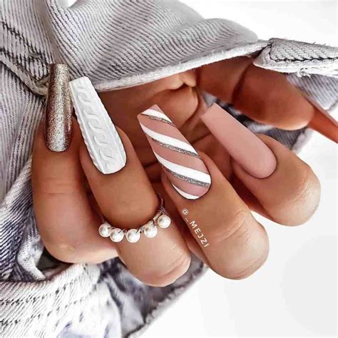 Cute Nude Nail Designs That Pair Well With All Outfits Sweater Nails Pretty Acrylic Nails