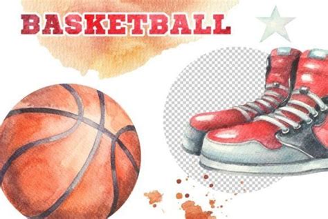 Basketball Watercolor Clipart Graphic By Rembrantd Ulya Creative Fabrica