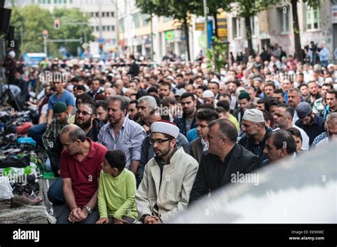 Berlin Germany 15th Aug 2014 An Imam F Prays With Others During