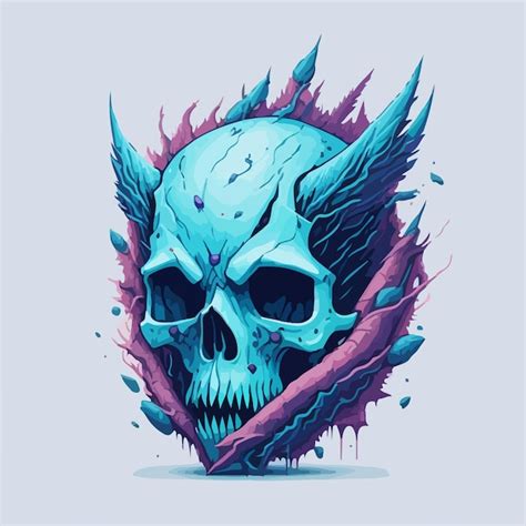 Premium Vector | Frozen nightmares a malevolent skull stands as a ...