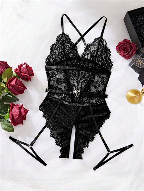 Sexy Women Lingerie With Garter Belt And Leg Rings Crotchless Design No Need For Bra Or Panty