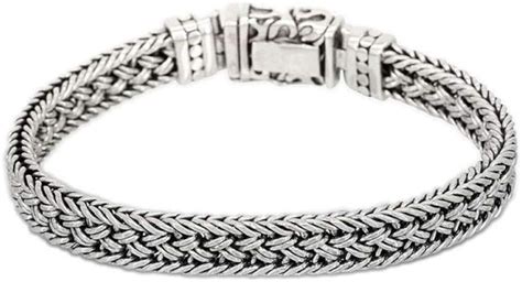 Bracelet Homme Souple Argent massif 925ème Argent Sterling 22 carats