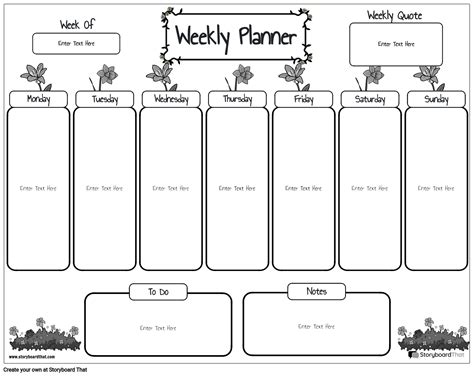 Planejador Semanal Bw Storyboard Por Pt Examples