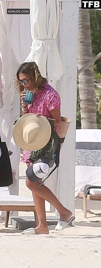 Jessica Alba Sexy Seen Showing Off Her Hot Figure In A Bikini At The Beach On Her Birthday Aznude