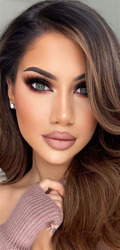Stunning Makeup Looks Brown Chocolate Eye Nude Lip For Glam Look