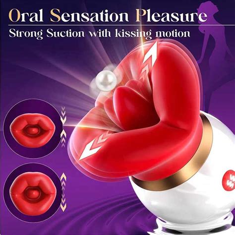 3 In 1 Female Mouth Oral Clitoris Stimulator Sucking Nipple Clit Tongue Licking Rose Sex Toys