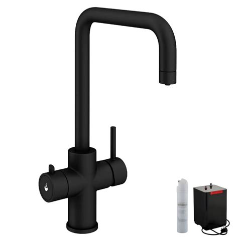 Ellsi In Hot Water Kitchen Sink Mixer Matt Black Bathtrader