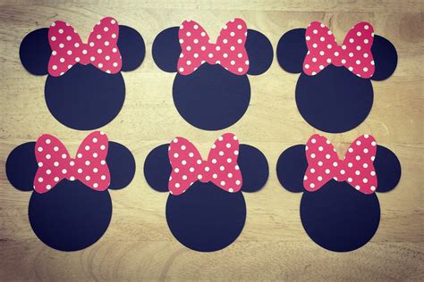 Disney Minnie Mouse Cut Outs With Bows Various Sizes And