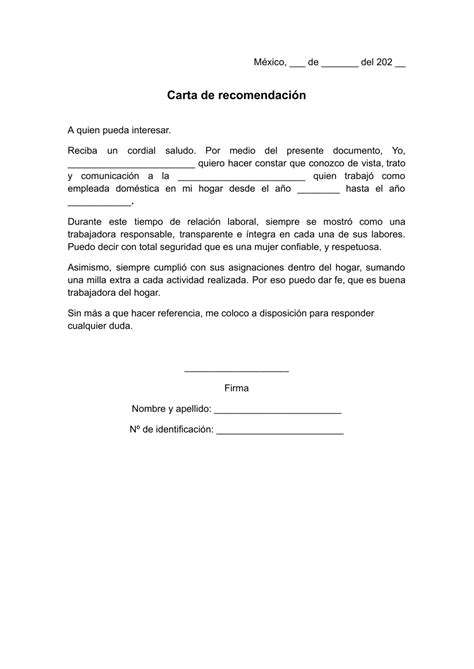 Carta De Recomendacion Laboral Empleada Del Hogar Porn Sex Picture