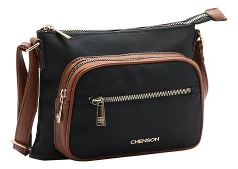 Bolsa Feminina Transversal Chenson Microfibra Original Cor Preto