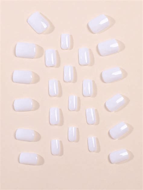 Eleve su estilo con piezas de uñas postizas de color blanco nude kit de uñas falsas