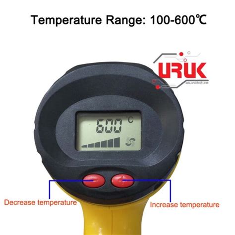2000W Industrial Hot Air Gun With Adjustable Temperature And LCD UrukTech
