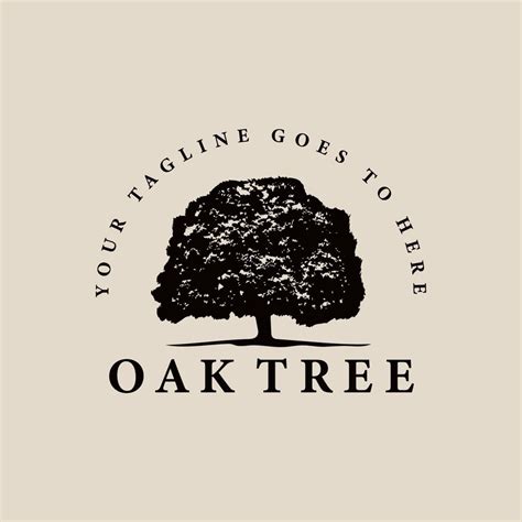 Oak Tree Vintage Logo Icon And Symbol Vector Illustration Design
