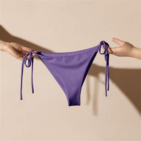 Purple String Bikini Bottom Tie Bikini Bottoms Purple Bikini Pants Plus Size String Bikini
