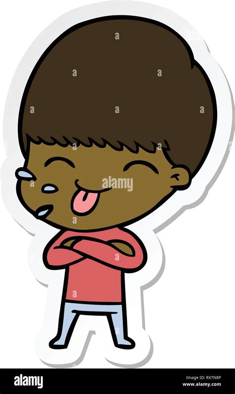 Sticker Of A Cartoon Rude Man Stock Vector Image Art Alamy