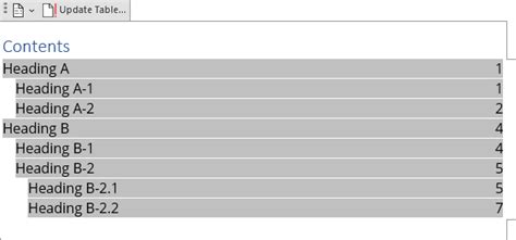 How to customize Table of Contents - Microsoft Word 365