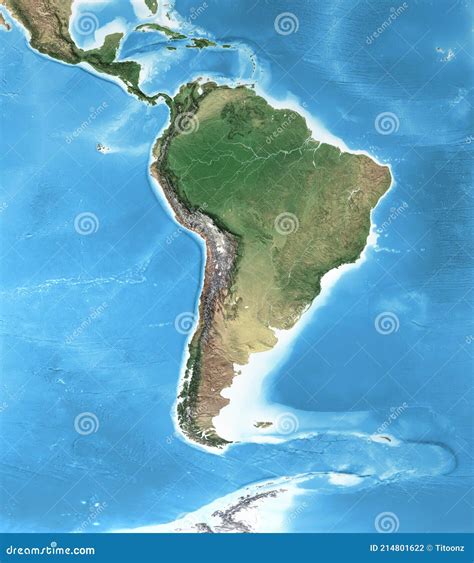 High Resolution Detailed Map Of South America Royalty Free Cartoon