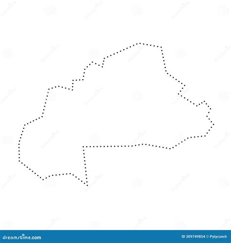 Burkina Faso Dotted Outline Vector Map Stock Vector Illustration Of