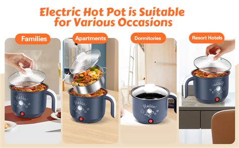Amazon Hot Pot Electric Mini 1 8L Rapid Noodles Cooker Hot Pot