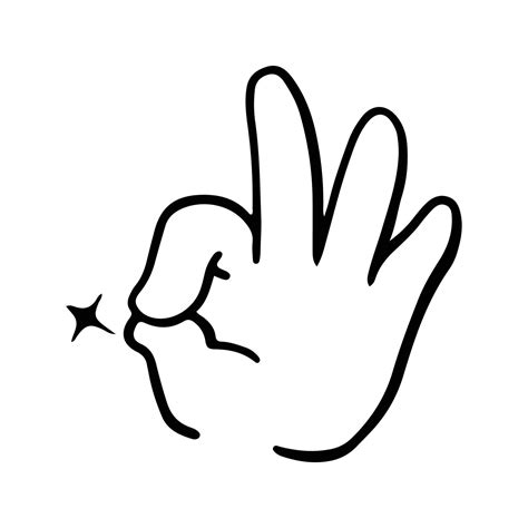 Kawaii Hand Gestures Sign and Symbol Isolated In White Background. Cute ...