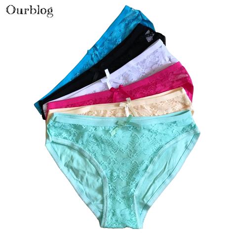 Ourblog 5 Pcslot Woman Panties Underwear Women Cotton Cute Lace Ladies Briefs Knickers