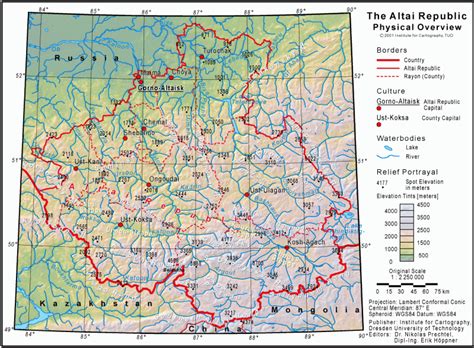 map   altai republic generated  gis altai   high resolution scientific