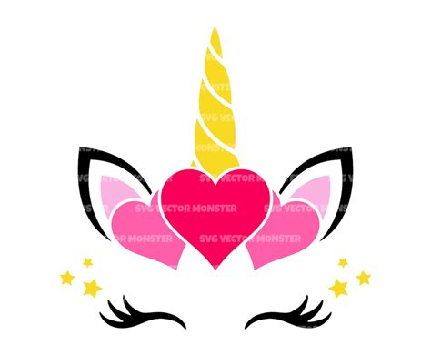 Heart Unicorn Svg Valentine Unicorn Svg Unicorn Head Svg Love