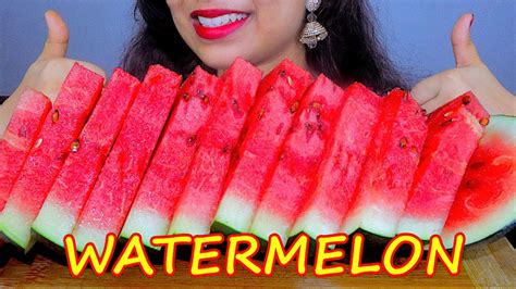 Asmr Juicy Watermelons Eating Mukbang No Talking Eating Show Youtube