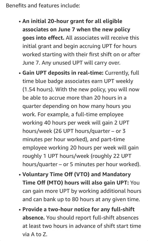 New UPT system has some nice perks. Earning UPT like PTO will come in