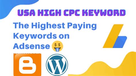 Top High Cpc Keywords In Usa Highest Paying Adsense Niches High