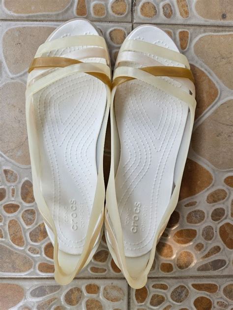 Crocs Isabella Huarache Flat Oyster Size On Carousell