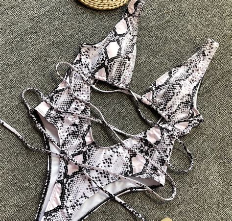 New Bikini One Piece Bikini Bikini Leopard Hollow Strap One Piece Swimsuit Buy Leopard