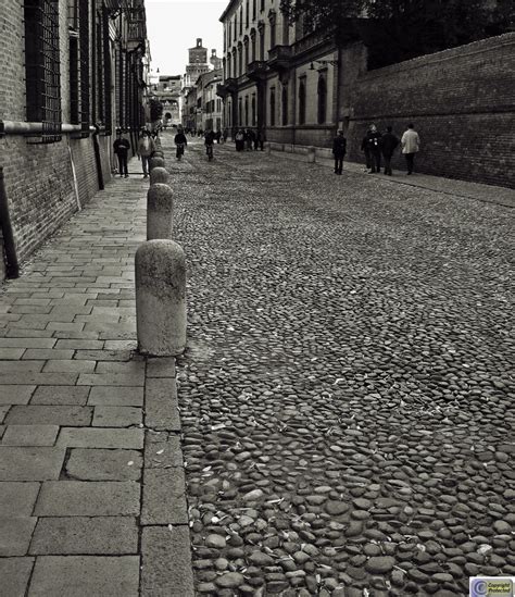 A street in the Renaissance side of Ferrara, heading to the castle ...