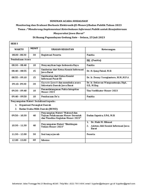 Rundown Acara Sosialisasi Pdf