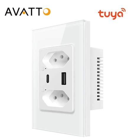 Avatto Tuya Brazil Wifi Zigbee Wall Socket With Type C Usb Port Smart