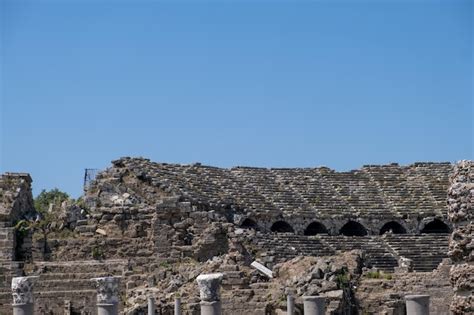 Premium Photo Side Ancient Theatre Turkey Antalya Ruins Of The