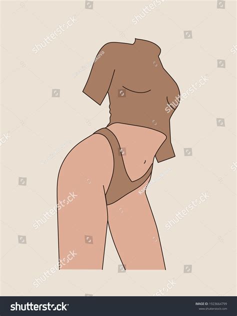 Female Body Elegant Naked Minimalistic Shapes Stock Vector Royalty Free