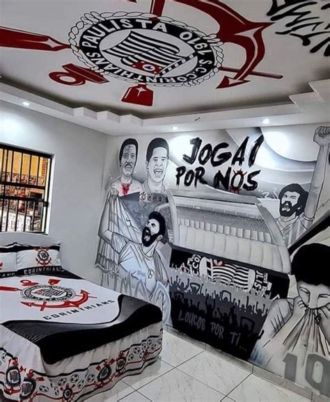 Desenho Do Corinthians Na Parede - Todo Poderoso Timão | Decoração corinthians, Quarto de futebol, Roupa ...