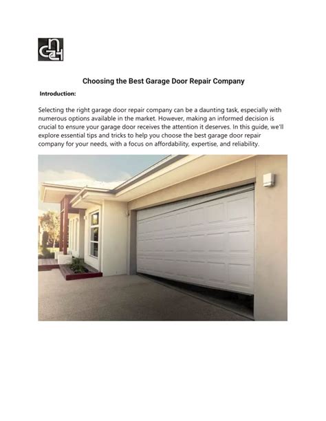 Ppt Choosing The Best Garage Door Repair Company Powerpoint Presentation Id 13151979