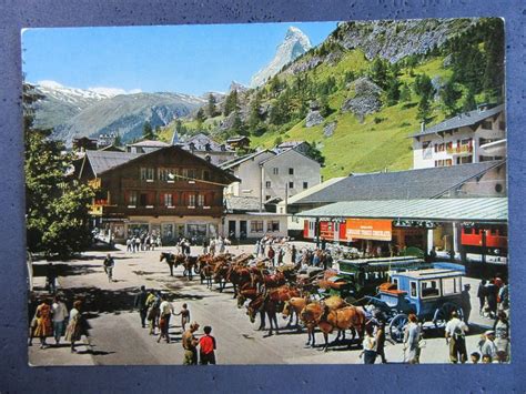 Zermatt Bahnhof Pferde Taxi Kutschen Wallis Kaufen Auf Ricardo