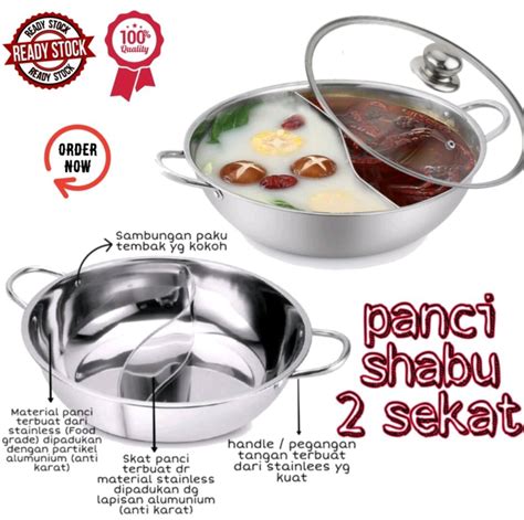 Panci Shabu Sekat Cm Suki Pan Hot Pot Sekat Lazada Indonesia