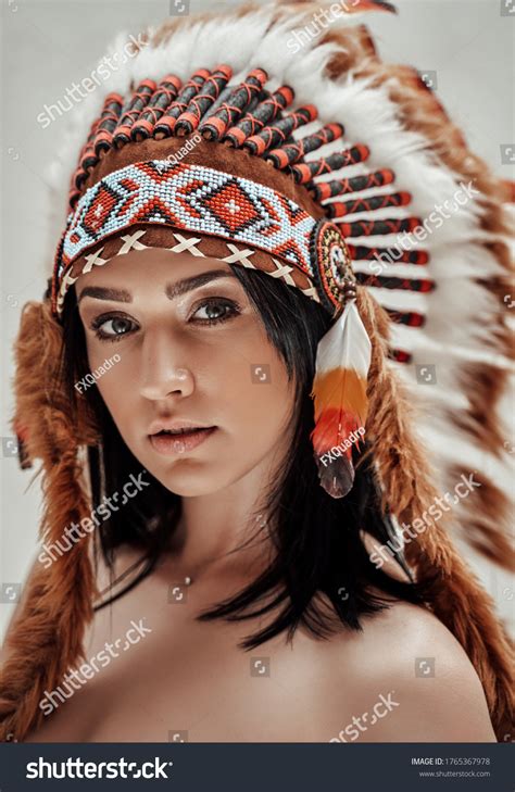 Closeup Portrait Nude Female Wearing Feather Stock Photo 1765367978 Shutterstock