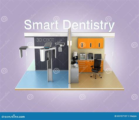 Front View Of Dental Clinic With Smart Dentistry Text Stock