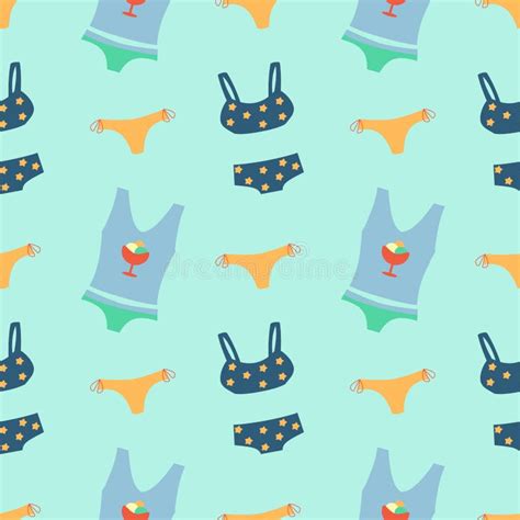 Cute Women Panties Seamless Pattern Underwear Background Female Lingerie Symbols Collection