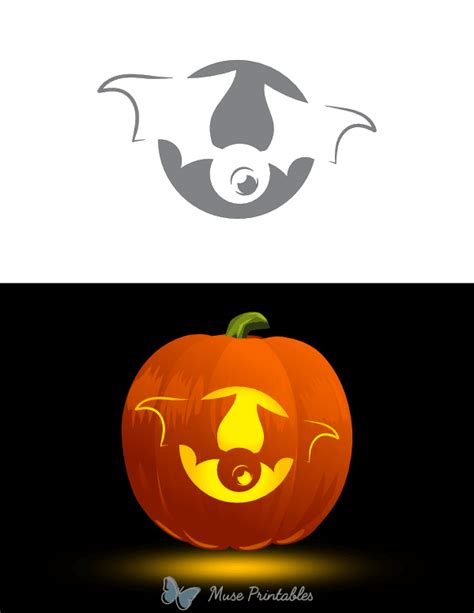 Printable Flying Eye Pumpkin Stencil