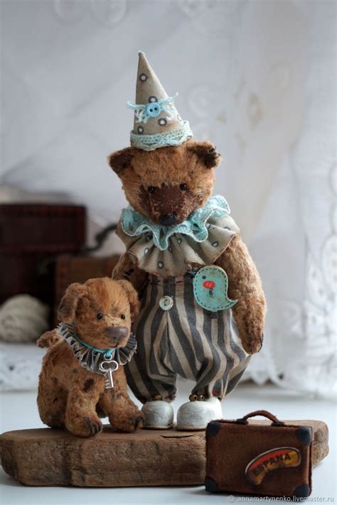 Плюшевый медвежонок и его собачка – заказать на Ярмарке Мастеров ...