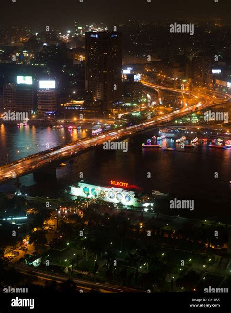 Night view of Cairo and Nile river from Cairo tower Stock Photo - Alamy