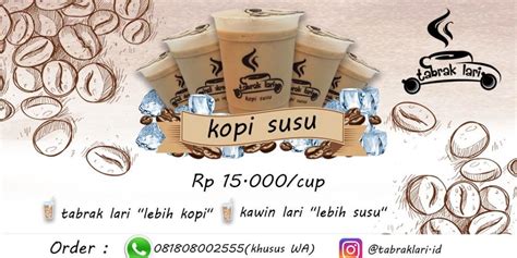 Daftar Harga Menu Delivery Kopi Susu Tabrak Lari Tebet Jakarta