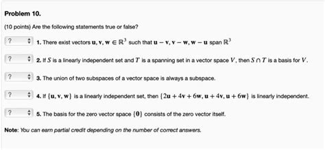 Solved Points Are The Following Statements True Or Chegg