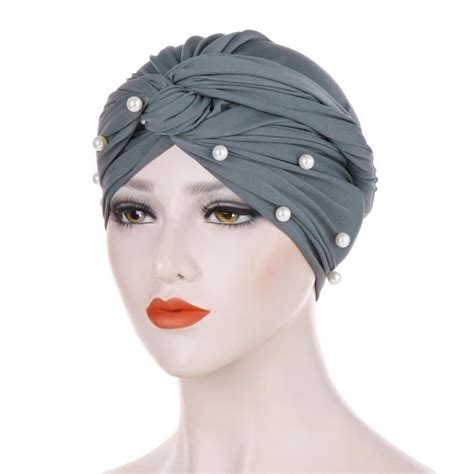 BONNET DE DOUCHE Gray Bonnet Hijab En Coton Pour Femmes Musulmanes